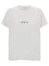 STELLA MCCARTNEY WHITE CREWNECK T-SHIRT WITH EMBROIDERED LOGO AT THE FRONT IN COTTON WOMAN