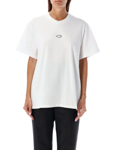 Stella Mccartney White Crystal Lips T-shirt