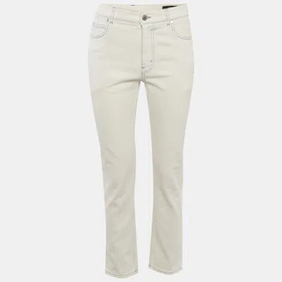 Pre-owned Stella Mccartney White Denim 23 Obs Straight Fit Jeans Xs/waist 30"