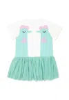 Stella Mccartney White Dress For Baby Girl With Seahorses In White