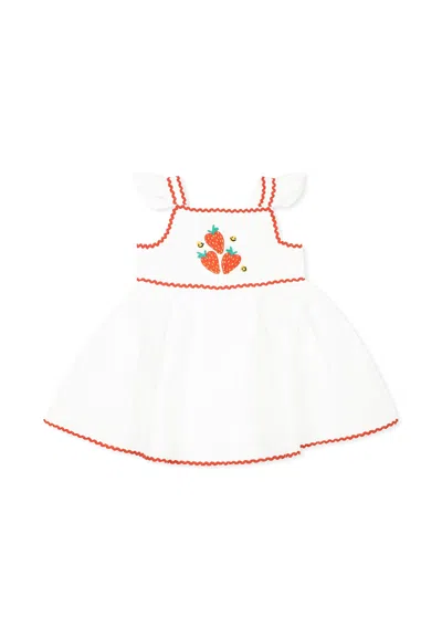 Stella Mccartney White Dress For Baby Girl With Strawberries
