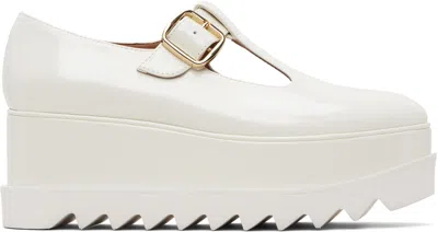 Stella Mccartney White Elyse T-bar Platform Mary Jane Derbys
