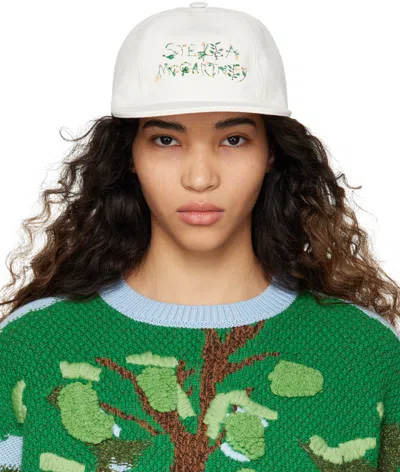 Stella Mccartney White Embroidered Cap In 1830 Frost