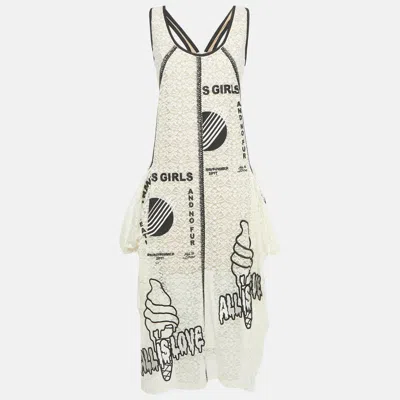 Pre-owned Stella Mccartney White Embroidered Lace Sleeveless Long Dress M