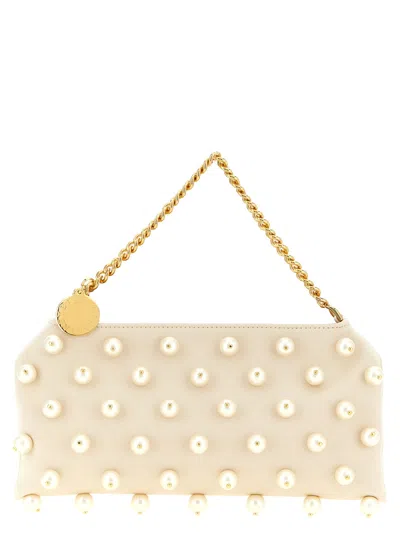 Stella Mccartney White Falabella Mini Clutch In Neutral