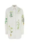 Stella Mccartney Womens Pure White Embroidered Welt-pocket Cotton-poplin Shirt In White