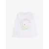 Stella Mccartney White Graphic-print Round Neck Cotton-jersey Top 4-12 In White