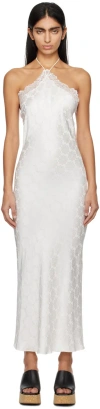 Stella Mccartney Lace-trimmed Floral Jacquard Midi Dress In 9001 White