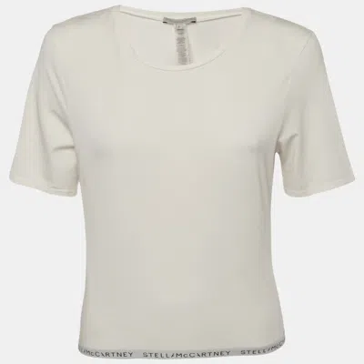 Pre-owned Stella Mccartney White Jersey Crew Neck T-shirt L