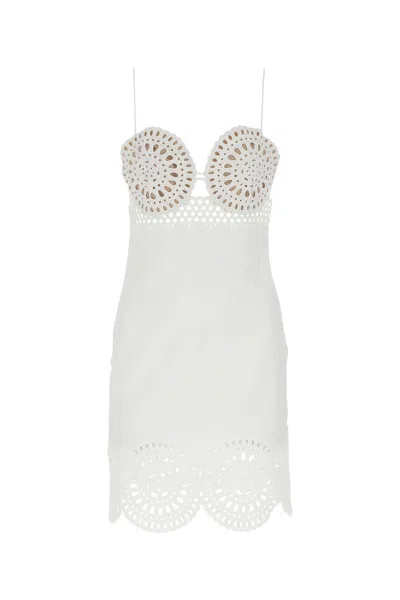 Stella Mccartney White Linen Blend Mini Dress