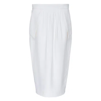 Stella Mccartney White Pleated Midi Skirt