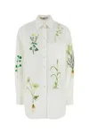 Stella Mccartney Womens Pure White Embroidered Welt-pocket Cotton-poplin Shirt In Pure White