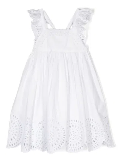 Stella Mccartney Kids' White Sangallo Sleeveless Dress