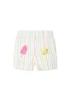 Stella Mccartney White Shorts For Baby Girl With Ice Cream In White