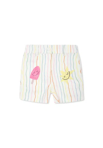 Stella Mccartney White Shorts For Baby Girl With Ice Cream