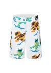 Stella Mccartney White Shorts For Boy With Cats In White