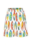 Stella Mccartney White Shorts For Boy With Surfboard In White