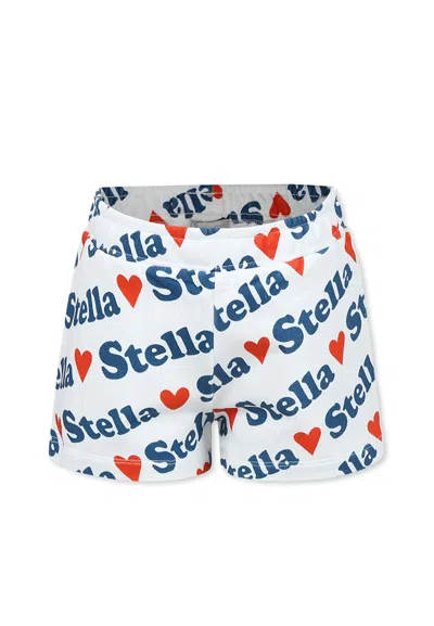 STELLA MCCARTNEY WHITE SHORTS FOR GIRL WITH LOGO