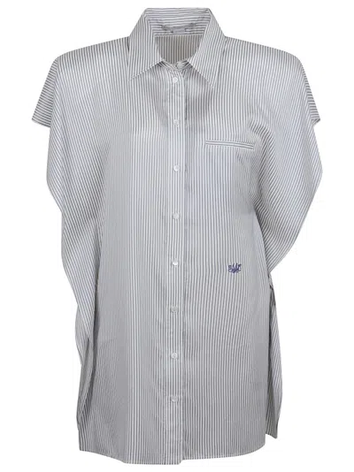 STELLA MCCARTNEY STELLA MCCARTNEY WHITE SILK DRESS WITH PADDED SHOULDERS