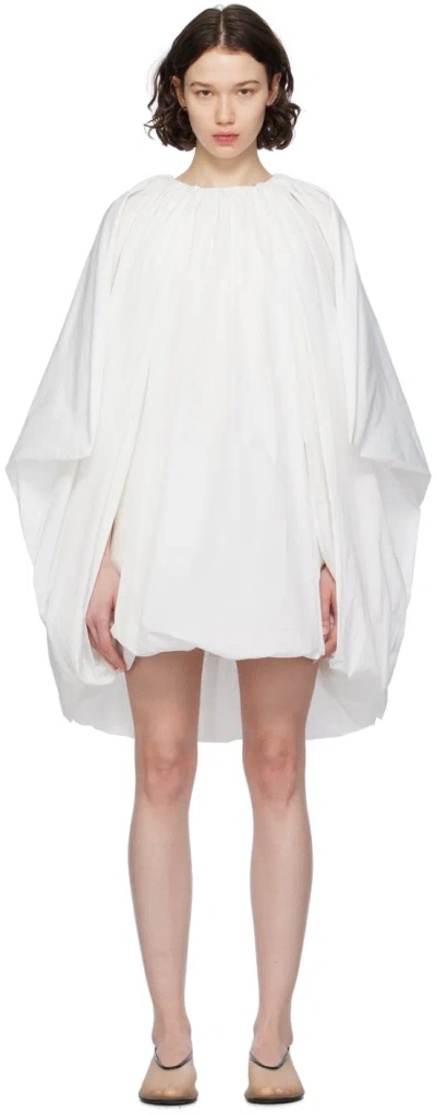 Stella Mccartney White Sleeveless Cape Minidress In 9001 White