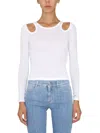 Stella Mccartney White Solid Round Neck Top In White