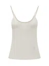 Stella Mccartney White Solid Scoop Neck Top In White