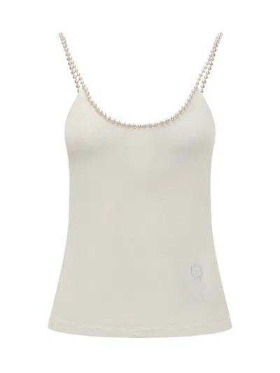Stella Mccartney White Solid Scoop Neck Top
