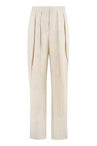 Stella Mccartney White Stretch Viscose Trousers For Women In Ivory