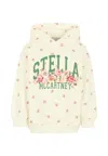 Stella Mccartney White Sweatshirt For Girl With Flowers And Logo In White