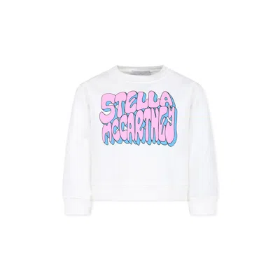 Stella Mccartney Kids' White Sweatshirt For Girl With Logo