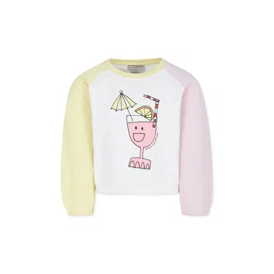 Stella Mccartney Kids' Lemonade-print Cotton Sweatshirt In White