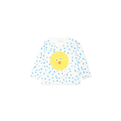 Stella Mccartney White T-shirt For Baby Boy With Chick Print