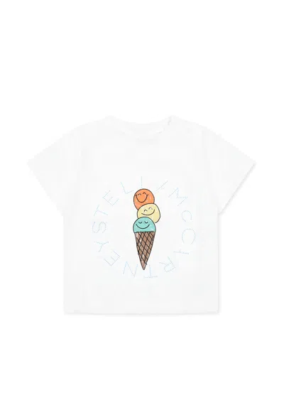 Stella Mccartney White T-shirt For Baby Boy With Ice Cream