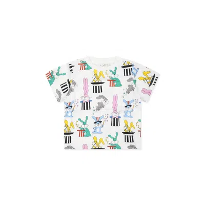 Stella Mccartney White T-shirt For Baby Boy With Rabbit
