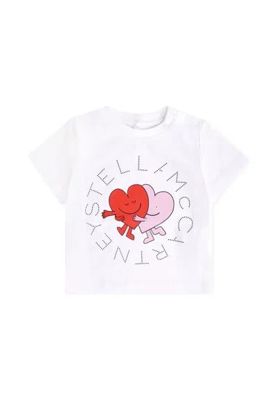 Stella Mccartney White T-shirt For Baby Girl With Heart