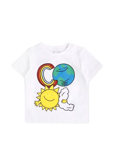 Stella Mccartney White T-shirt For Babykids With Sun