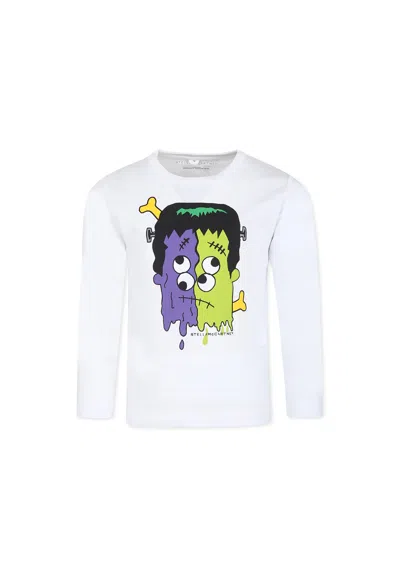 Stella Mccartney Kids' White T-shirt For Boy With Frankestein