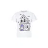 Stella Mccartney White T-shirt For Boy With Hunted House In Bianco