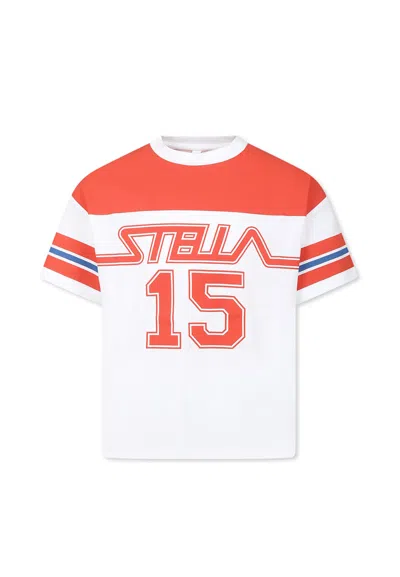 Stella Mccartney Kids' White T-shirt For Boy With Logo