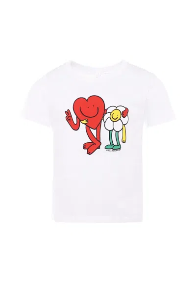 STELLA MCCARTNEY WHITE T-SHIRT FOR GIRL WITH HEART