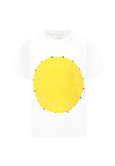 Stella Mccartney Kids' White T-shirt For Girl With Logo