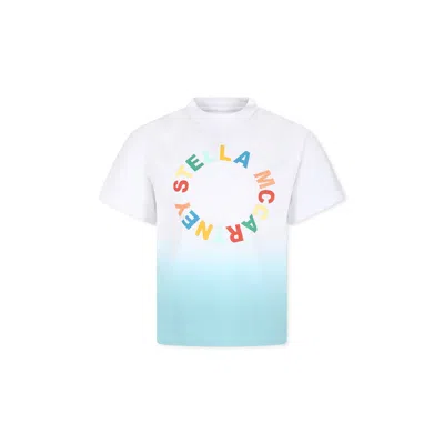 Stella Mccartney Kids' White T-shirt For Girl With Logo In Multicolor