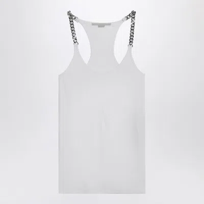 STELLA MCCARTNEY WHITE TANK TOP WITH CHAIN STRAPS