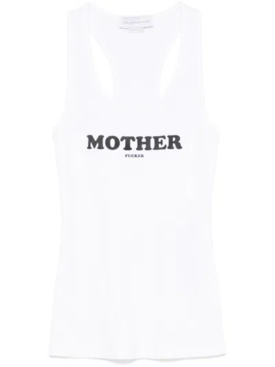 STELLA MCCARTNEY WHITE TEXT-PRINT TANK TOP