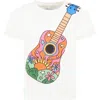 Stella Mccartney White Tshirt With Guitar Print For Girl In White