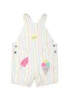 Stella Mccartney White Ungarees For Baby Girl With Ice Cream In White