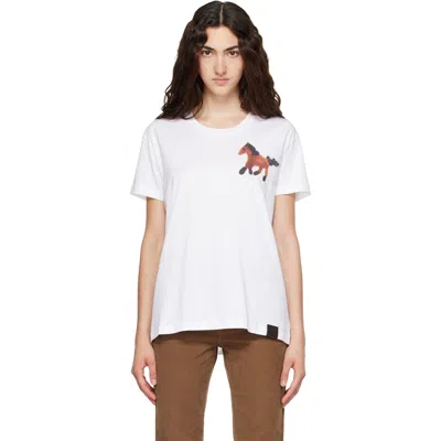 Stella Mccartney White Watercolour Horse Cotton T-shirt