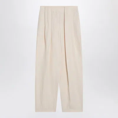 STELLA MCCARTNEY STELLA MCCARTNEY WIDE BUTTER-COLOURED PANTS IN BLEND