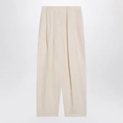 STELLA MCCARTNEY STELLA MCCARTNEY WIDE BUTTER-COLOURED PANTS IN BLEND