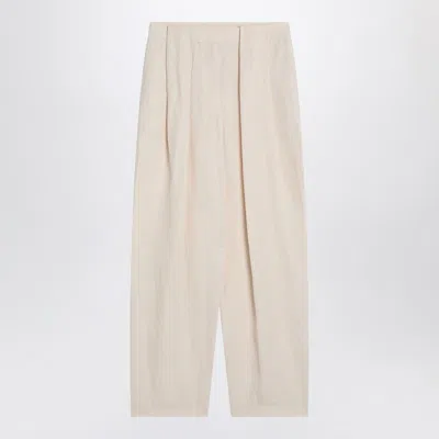 STELLA MCCARTNEY STELLA MCCARTNEY  WIDE BUTTER-COLOURED PANTS IN LINEN BLEND